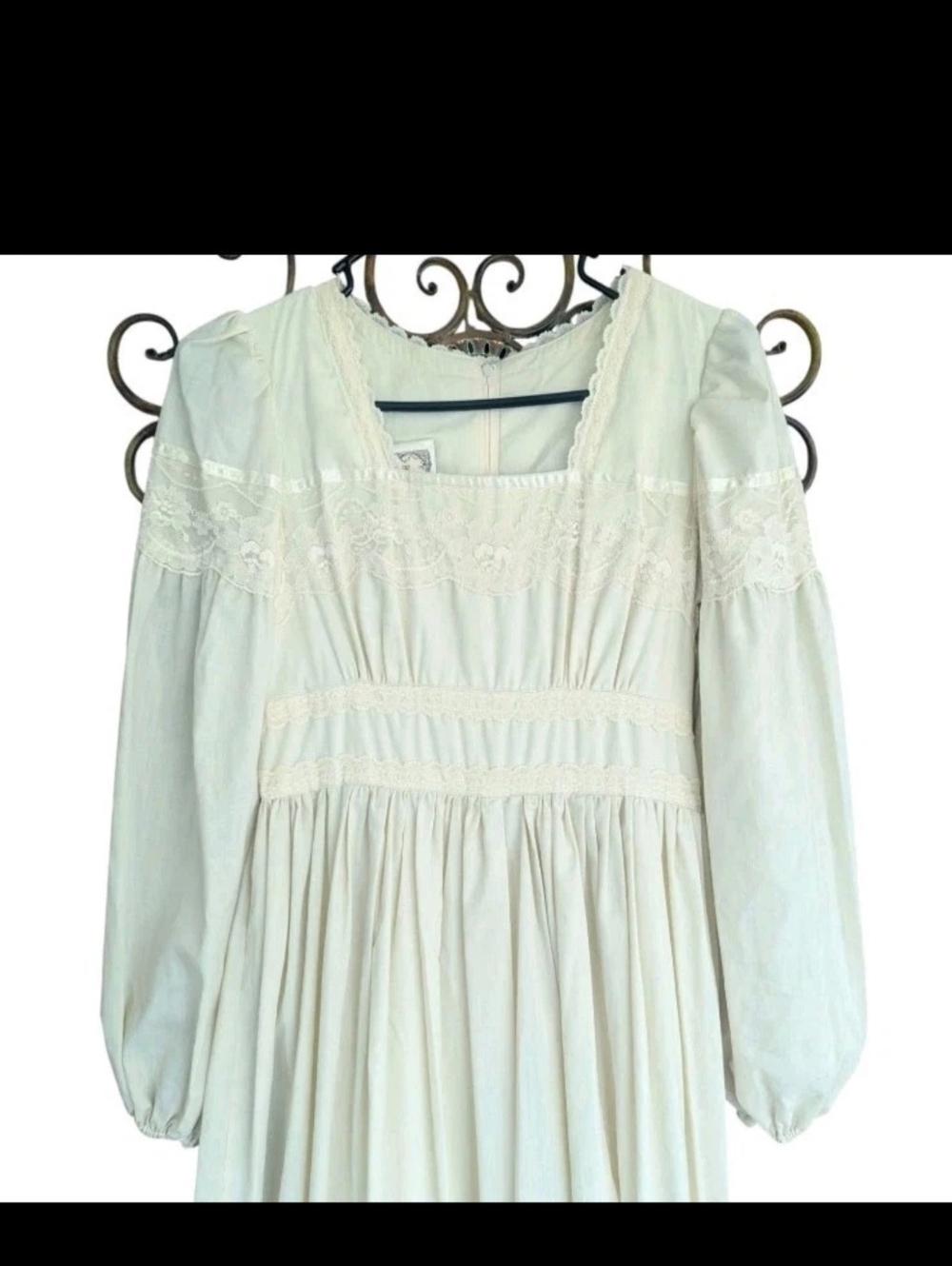 Vnt Gunne Sax Prairie Dress Juniors Sz 9 Cream Color Cottagecore Farm Country - Picture 9 of 13